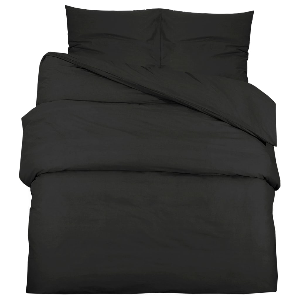 Sengesett svart 240x220 cm bomull