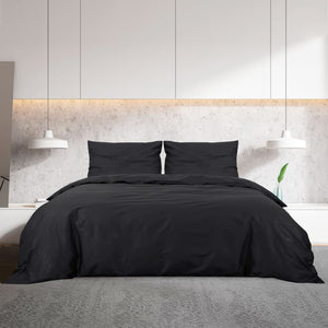 Sengesett svart 240x220 cm bomull