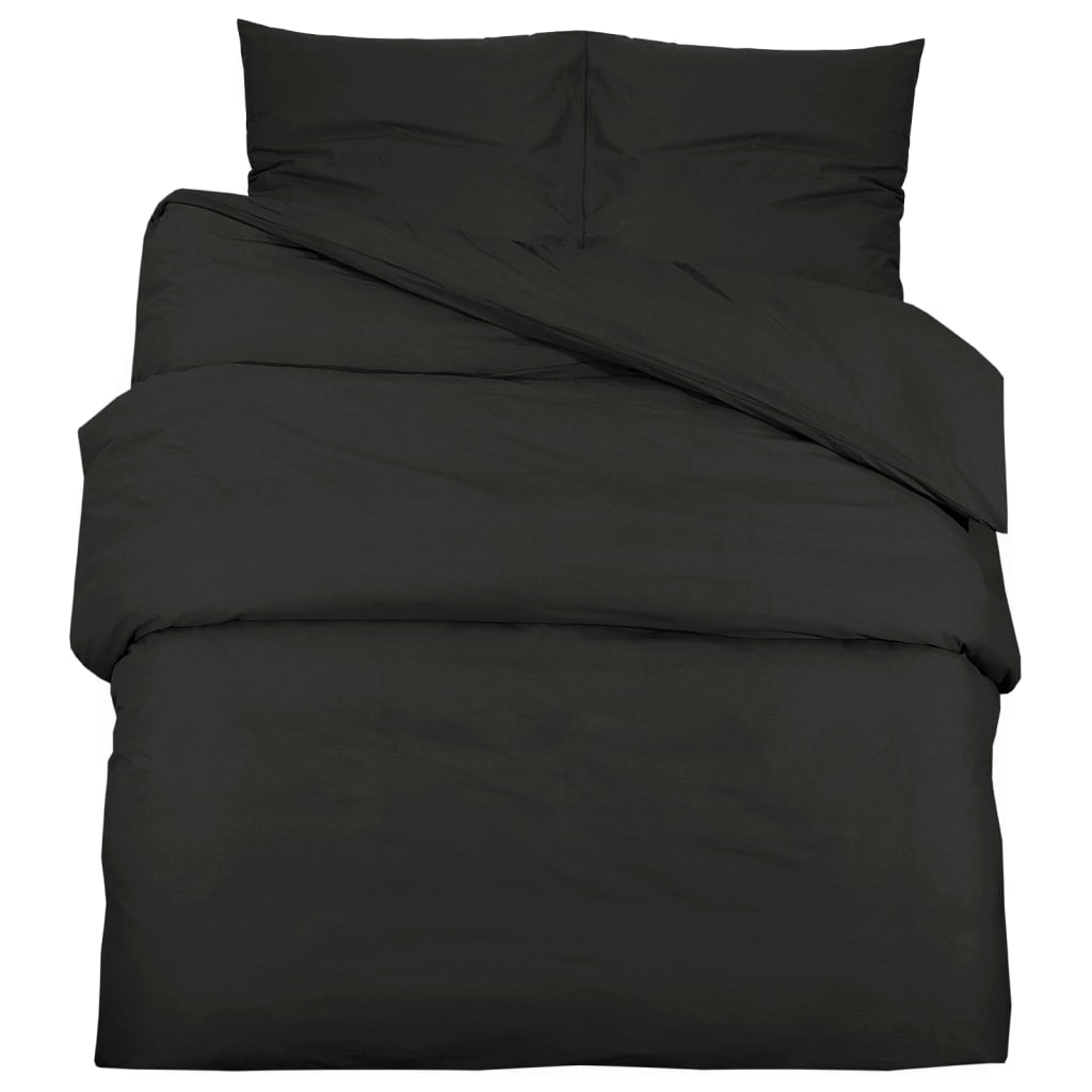 Sengesett svart 200x220 cm bomull