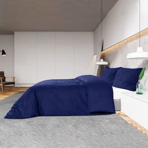 Sengesett marineblå 240x220 cm bomull