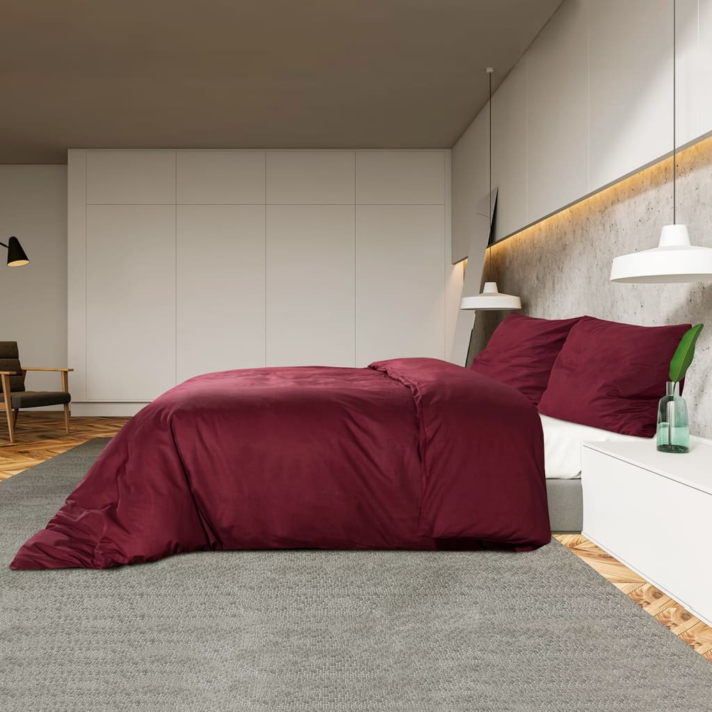Sengesett burgunder 155x220 cm bomull