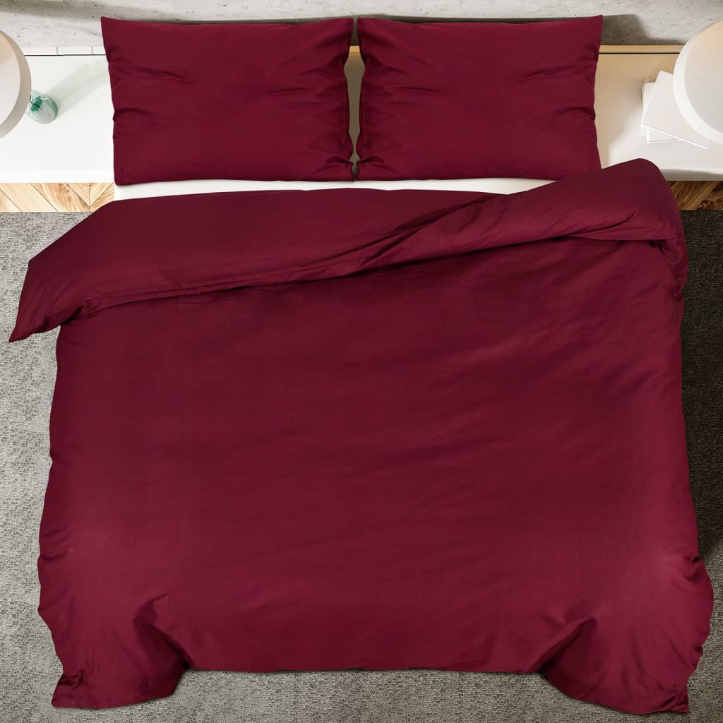 Sengesett burgunder 155x220 cm bomull