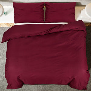 Sengesett burgunder 155x220 cm bomull