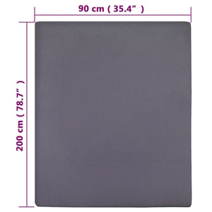Jerseylaken 2 stk antrasitt 90x200 cm bomull