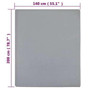 Jersey sheet gray 140x200 cm cotton