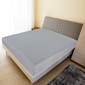 Jersey sheet gray 140x200 cm cotton