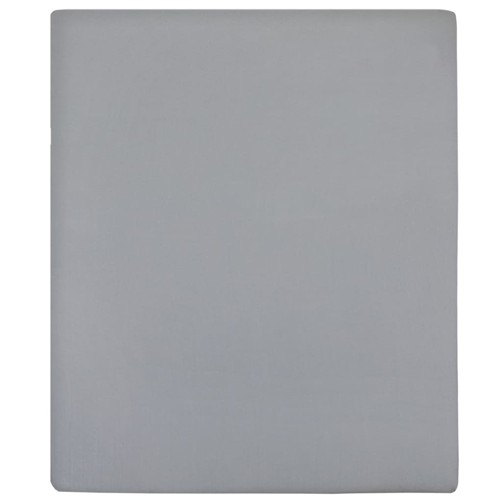 Jersey sheet gray 180x200 cm cotton