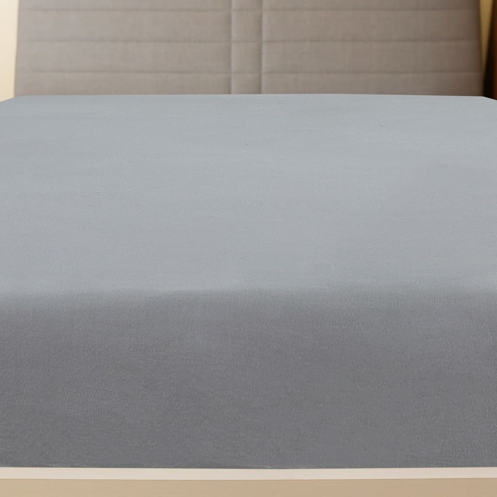 Jersey sheet gray 180x200 cm cotton