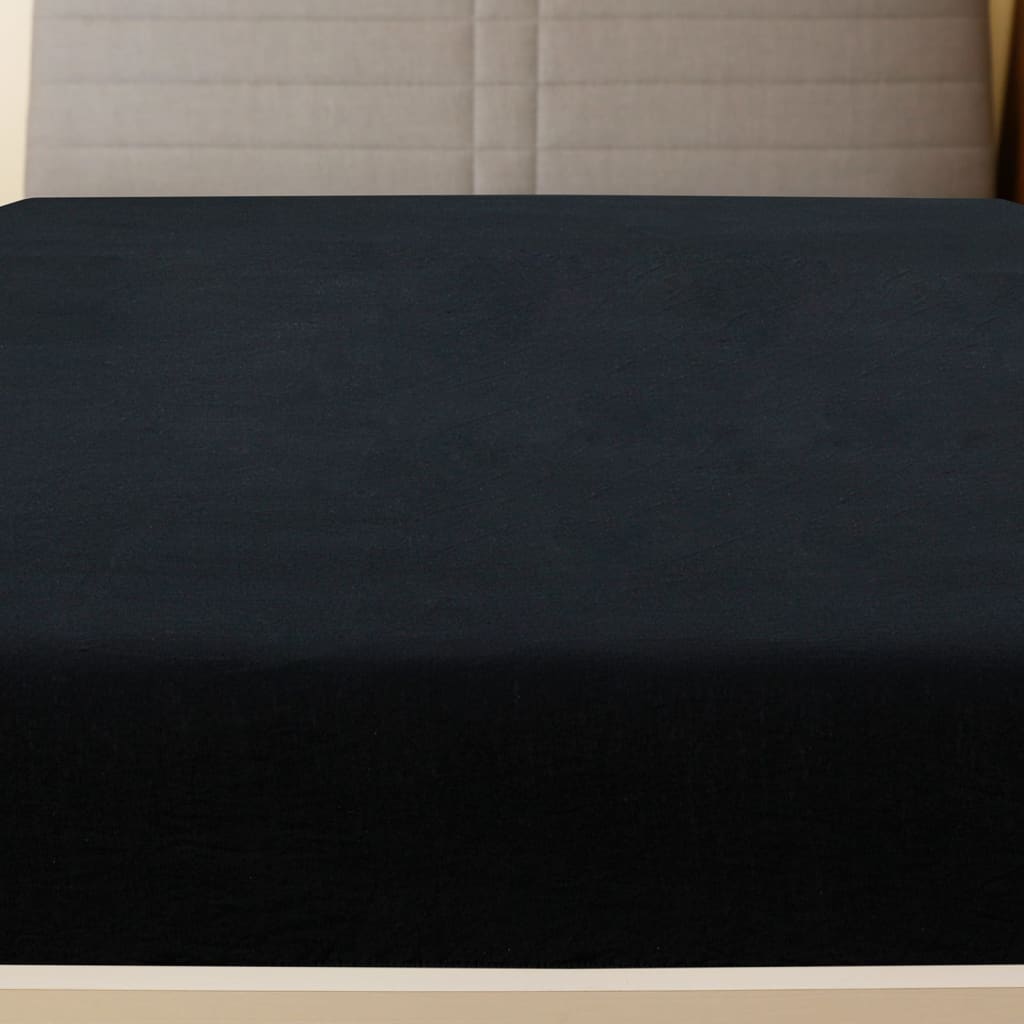 Jersey sheet black 90x200 cm cotton