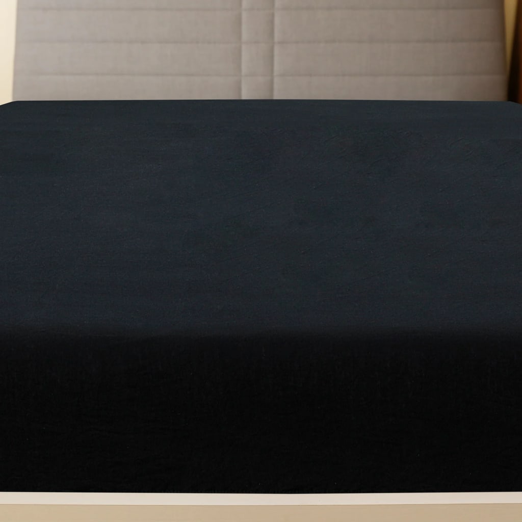 Jersey sheet black 100x200 cm cotton