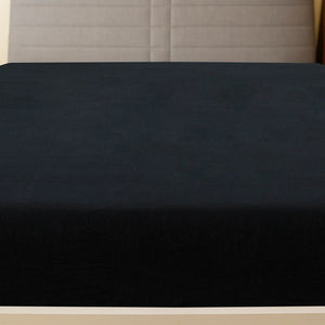 Jersey sheet black 100x200 cm cotton