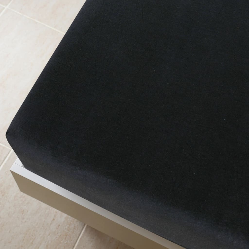 Jersey sheet black 100x200 cm cotton