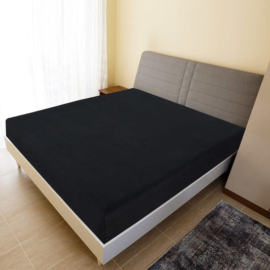 Jersey sheet black 140x200 cm cotton