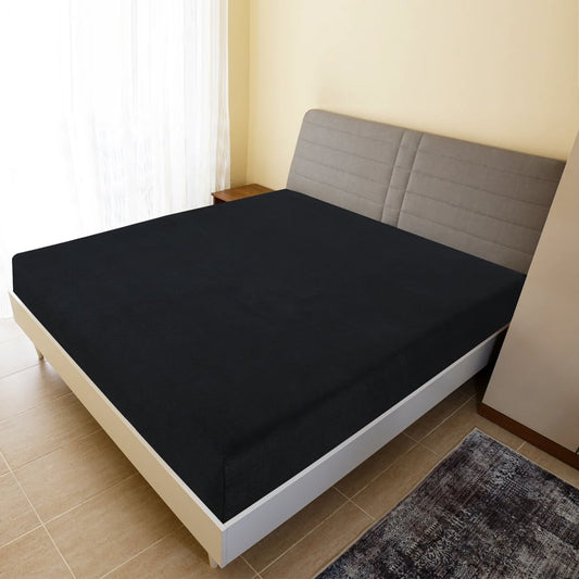Jersey sheet black 160x200 cm cotton