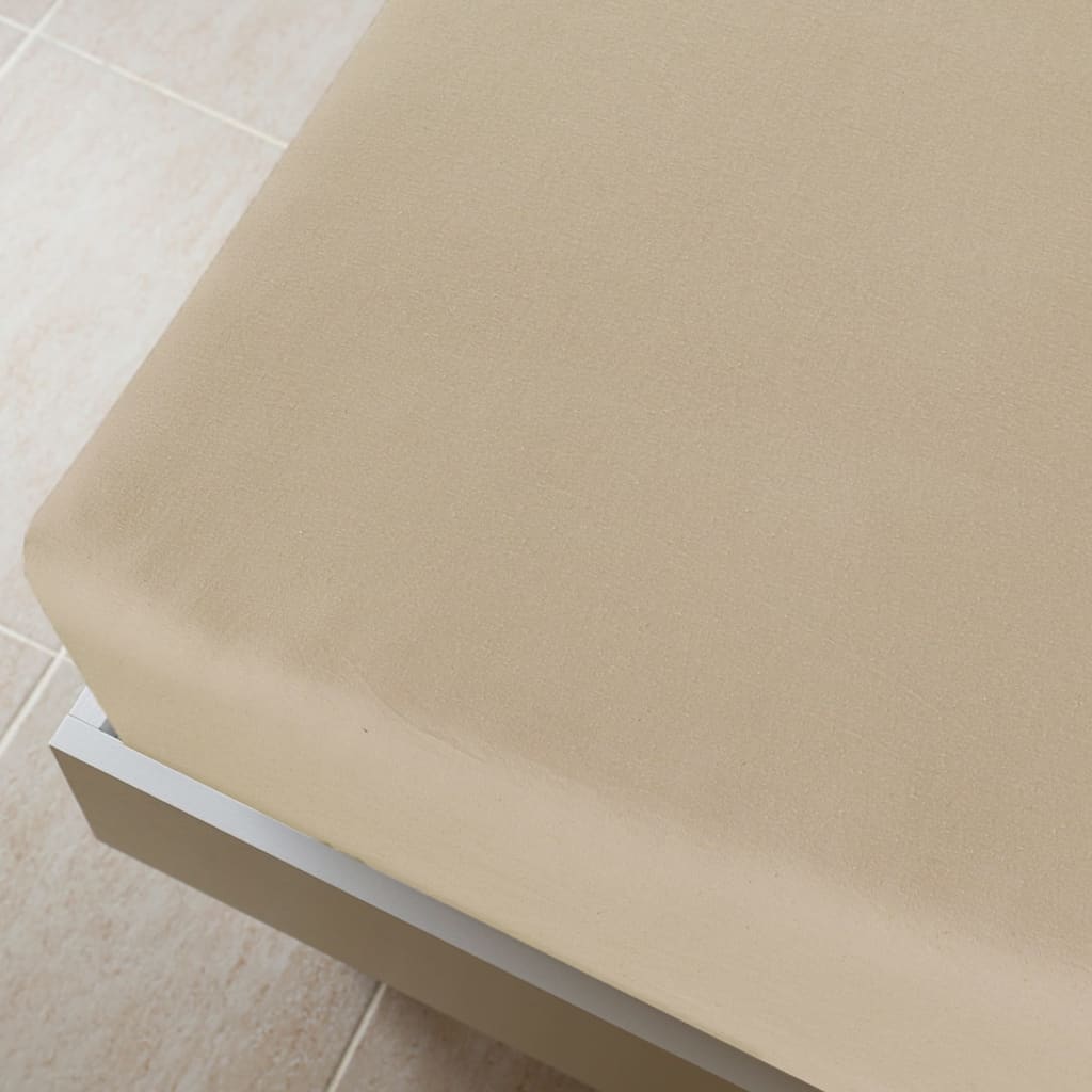Jerseylaken 2 stk gråbrun 90x200 cm bomull