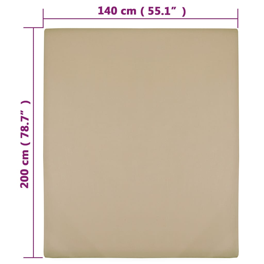 Jerseylaken gråbrun 140x200 cm bomull