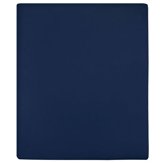 Jerseylaken 2 stk marineblå 180x200 cm bomull