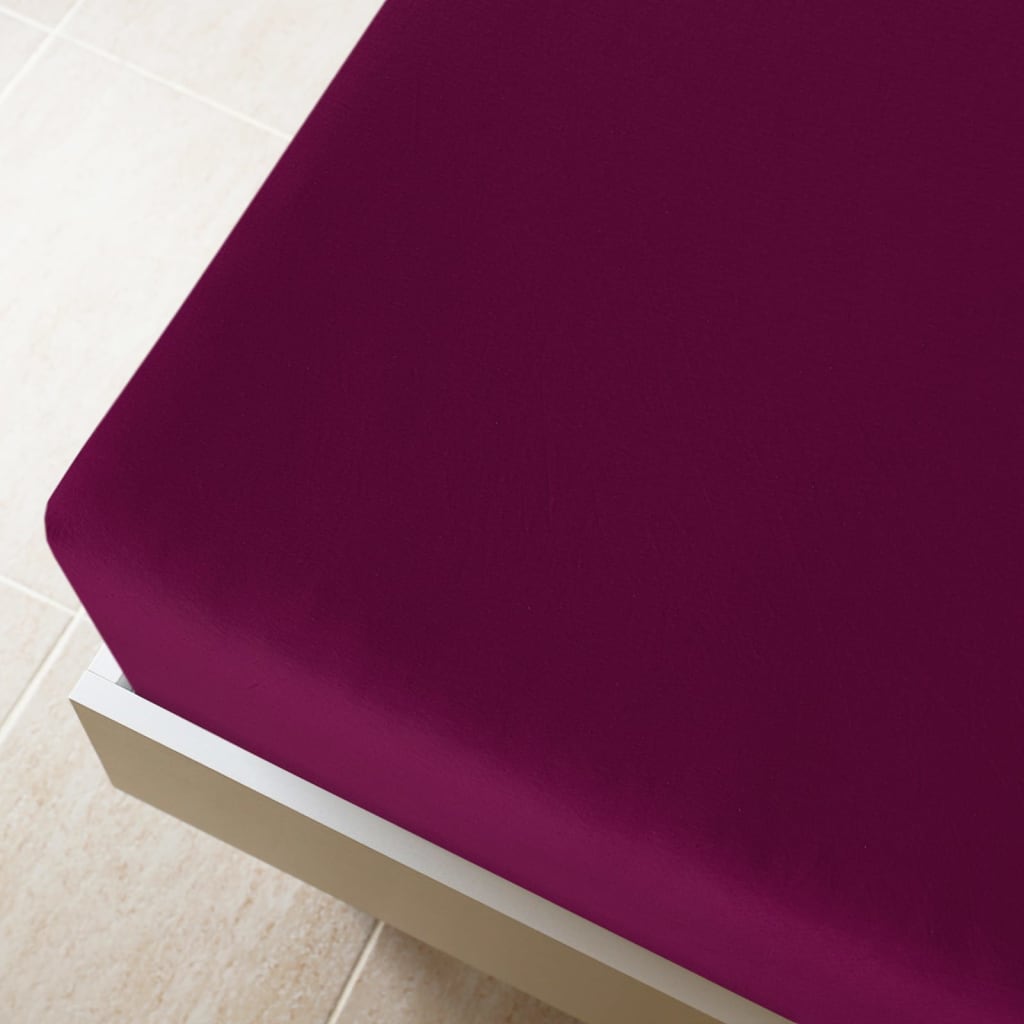 Jersey sheet burgundy 160x200 cm cotton