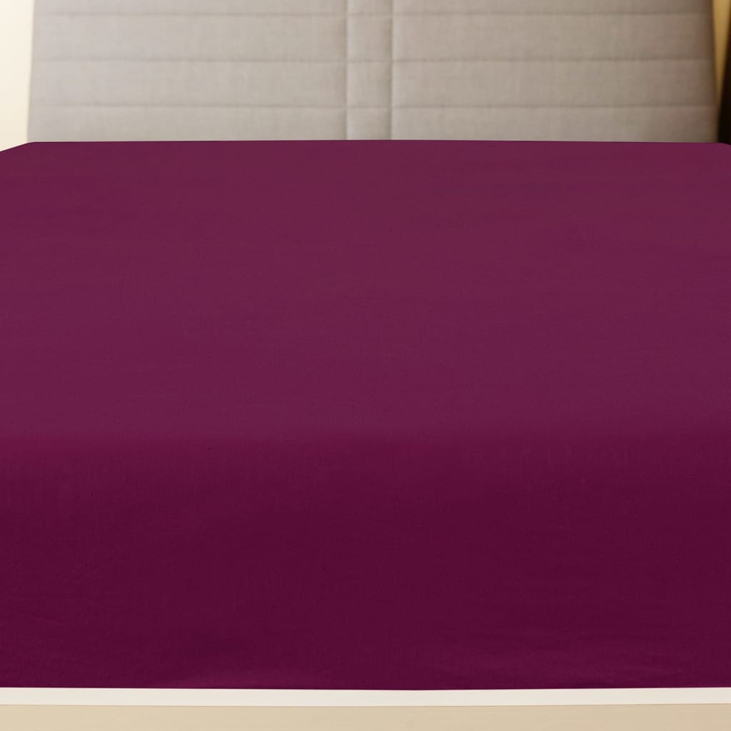 Jersey sheet burgundy 180x200 cm cotton