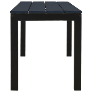Hagebenk 110 cm stål og WPC svart