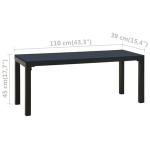Hagebenk 110 cm stål og WPC svart