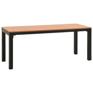 Hagebenk 110 cm stål og WPC brun og svart
