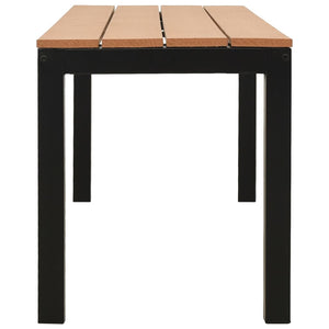 Hagebenk 110 cm stål og WPC brun og svart