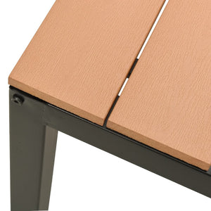 Hagebenk 110 cm stål og WPC brun og svart