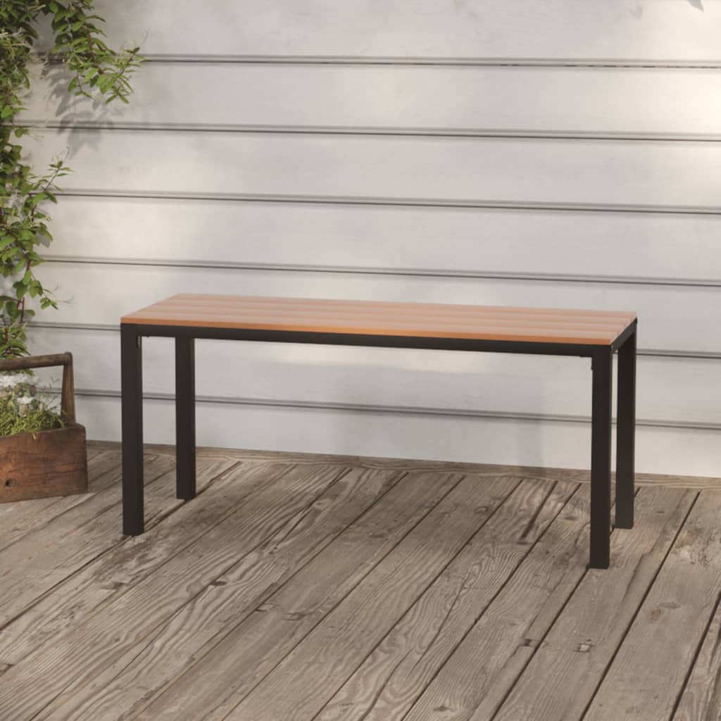 Hagebenk 110 cm stål og WPC brun og svart
