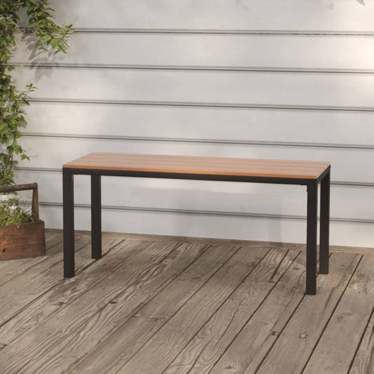 Hagebenk 110 cm stål og WPC brun og svart