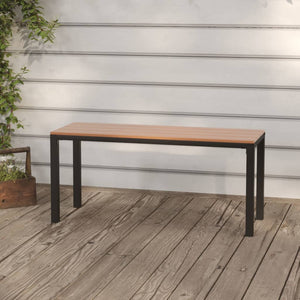 Hagebenk 110 cm stål og WPC brun og svart