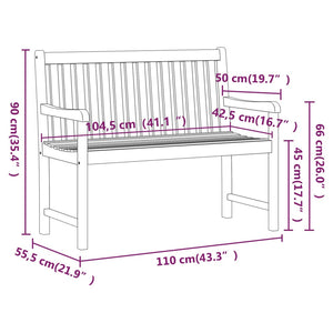 Hagebenk 110 cm heltre akasie