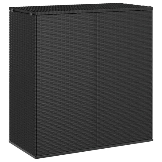 Cushion box PE rattan 100x49x103.5 cm black