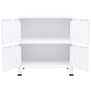 Industriell oppbevaringskiste hvit 75x40x80 cm stål