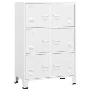 Industriell oppbevaringskiste hvit 75x40x115 cm metall