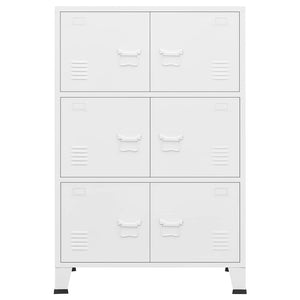 Industriell oppbevaringskiste hvit 75x40x115 cm metall