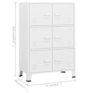 Industriell oppbevaringskiste hvit 75x40x115 cm metall