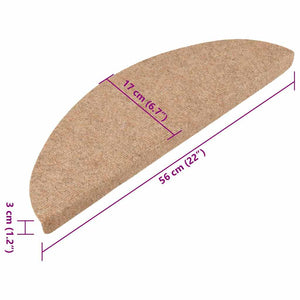 Selvklebende trappematter 15 stk 56x17x3 cm beige