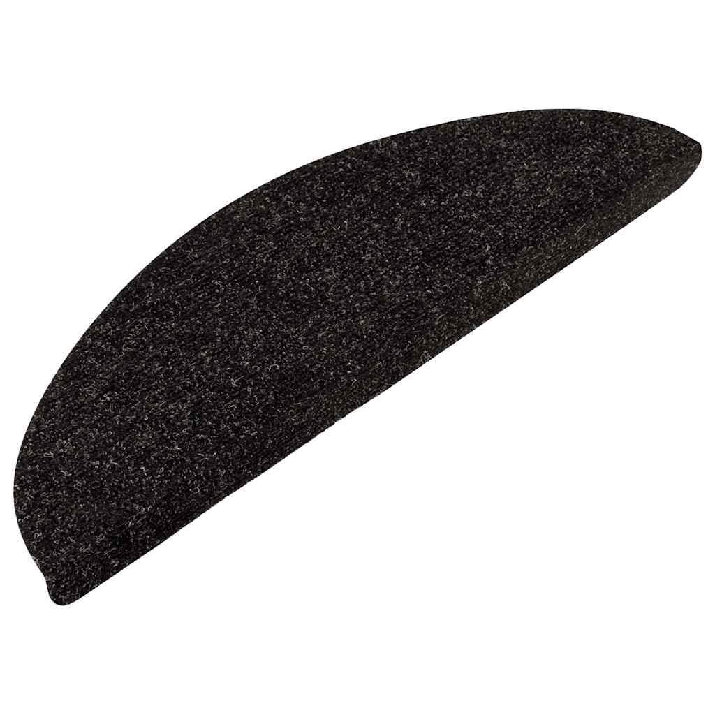Selvklebende trappematter 15 stk 56x17x3 cm antrasitt