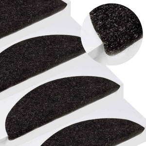 Selvklebende trappematter 15 stk 56x17x3 cm antrasitt