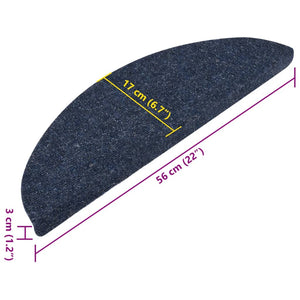 Selvklebende trappematter 15 stk 56x17x3 cm blå