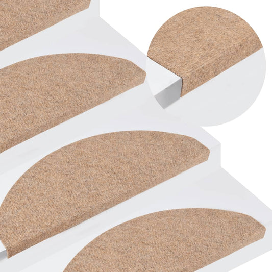 Selvklebende trappematter 15 stk 65x22,5x3,5 cm beige