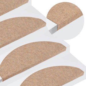 Selvklebende trappematter 15 stk 65x22,5x3,5 cm beige