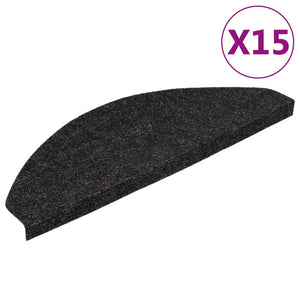 Selvklebende trappematter 15 stk 65x22,5x3,5 cm antrasitt