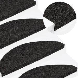 Selvklebende trappematter 15 stk 65x22,5x3,5 cm antrasitt
