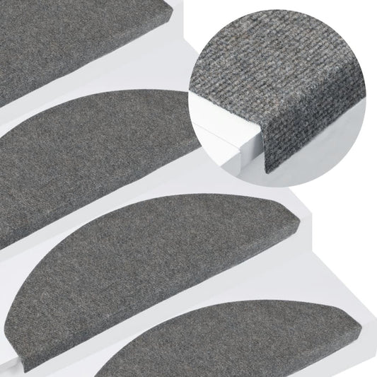 Selvklebende trappematter 15 stk 65x22,5x3,5 cm grå