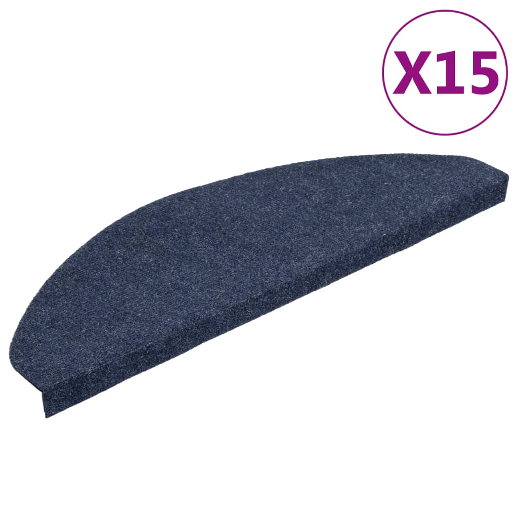 Selvklebende trappematter 15 stk 65x22,5x3,5 cm blå