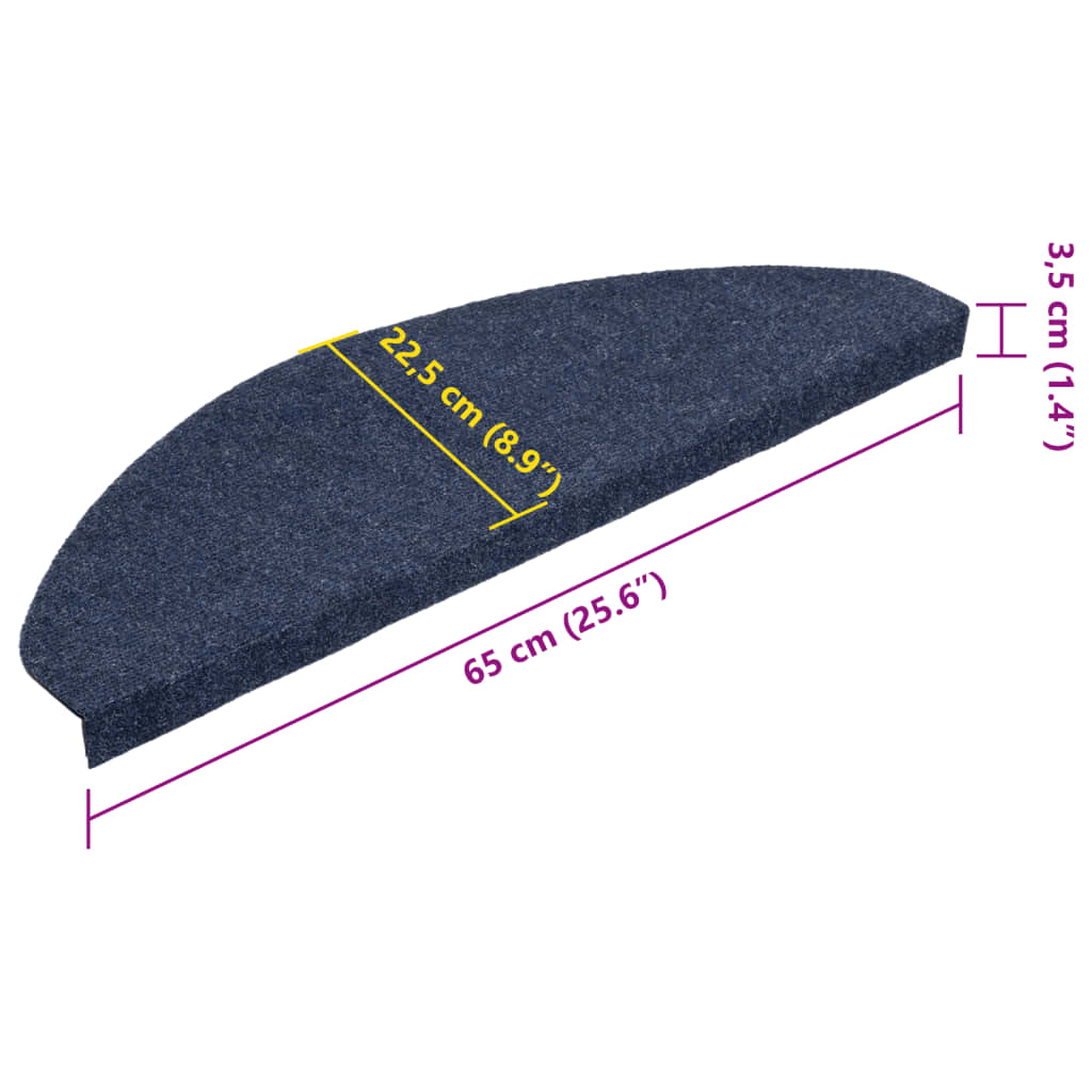 Selvklebende trappematter 15 stk 65x22,5x3,5 cm blå