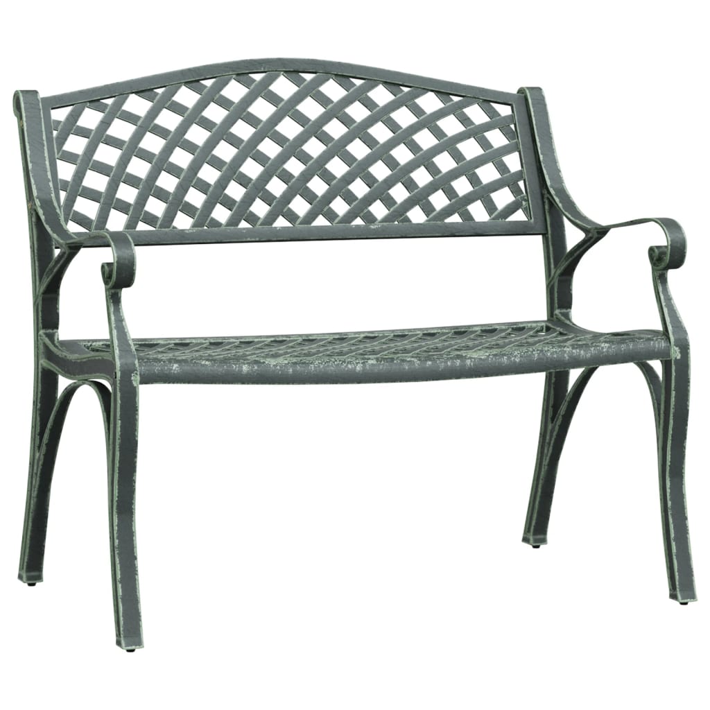 Garden bench 102 cm cast aluminum green