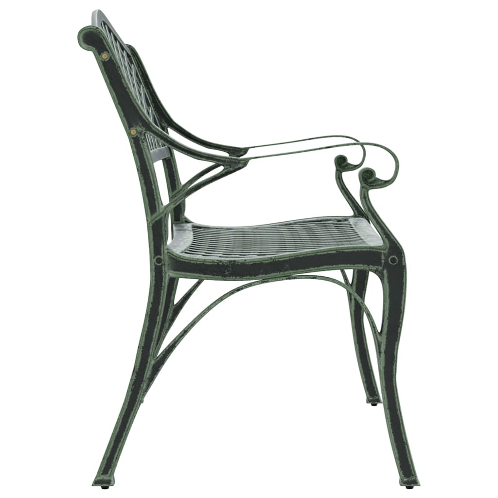 Garden bench 102 cm cast aluminum green